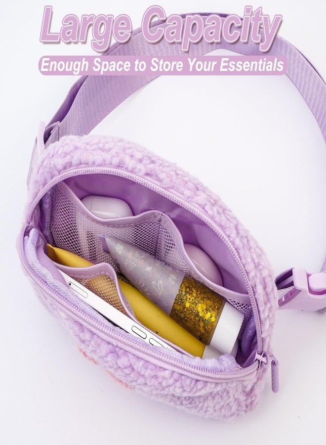 Uygafly Birthday Christmas Gifts for 5 6 7 8 9 10 11 12 13 14 15 16 Year Old Girl,Initials Fanny Pack Crossbody Bag for Girls Kids,Stocking Stuffers Trendy Cute Purse Stuff - A,Lavender - Image 3